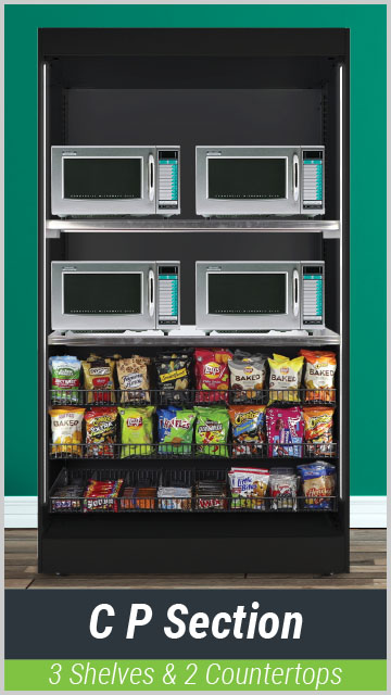 Premier 2.0 - C P Section - 3 Shelves & 2 Countertops