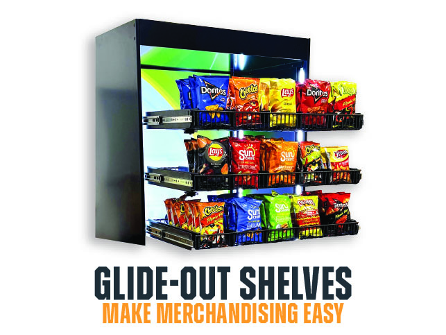 Glide-Out Shelves Make Merchandising Easy