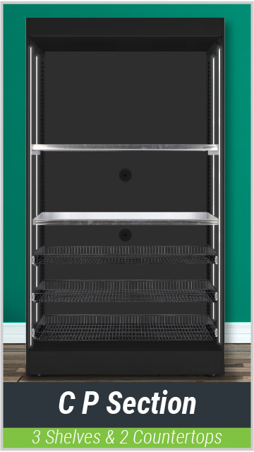 Premier 2.0 - C P Section - 3 Shelves & 2 Countertops