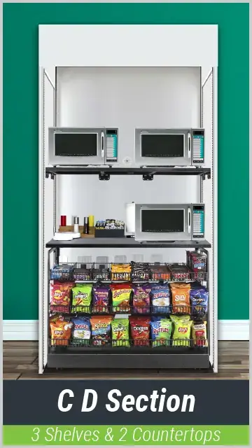 C D Section: 3 Shelves & 2 Countertops C D Section: 3 Shelves & 2 Countertops