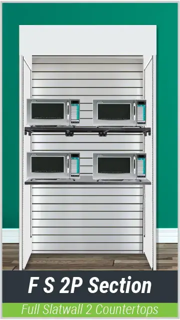 F S 2P Section: Full Slatwall 2 Countertops F S 2P Section: Full Slatwall 2 Countertops